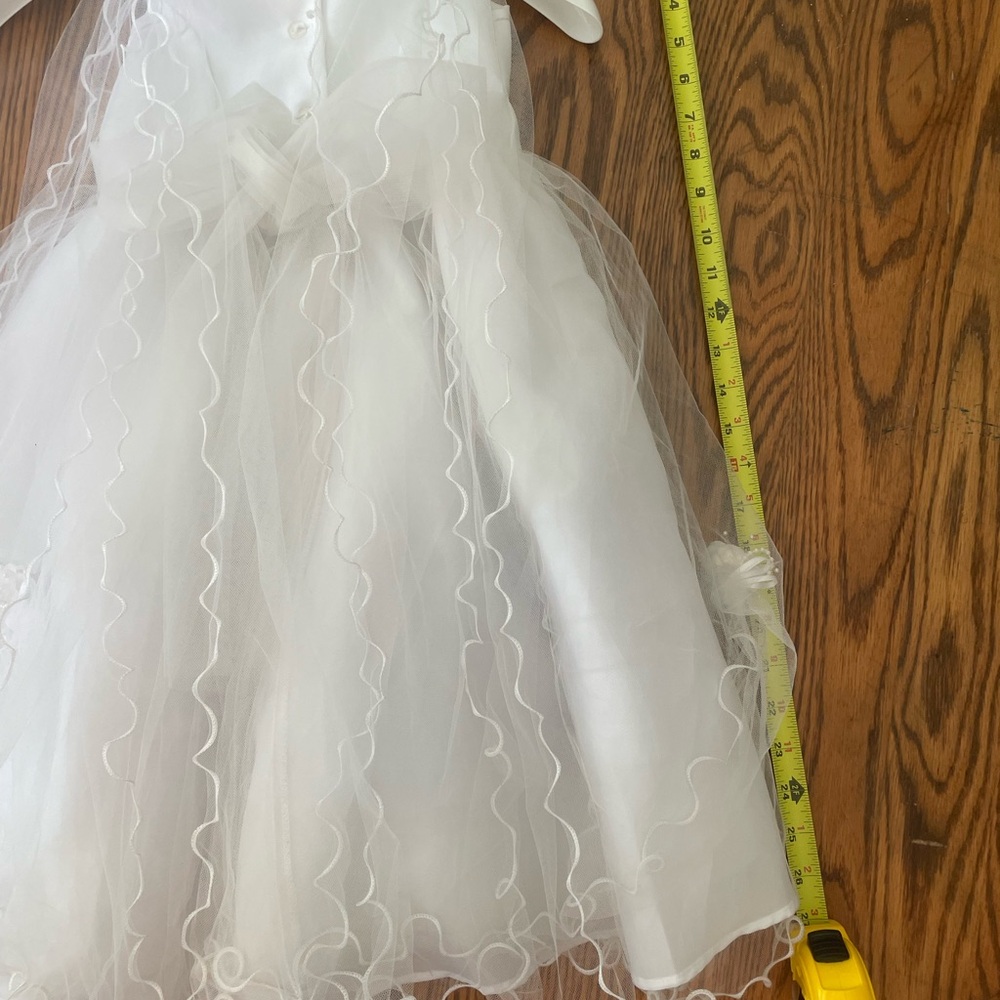 🟢 3 for $15 - FLOWER GIRL White chiffon dress with crinolines. Size 5T - Picture 6 of 8